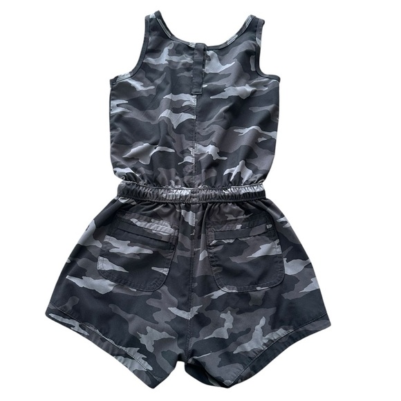 Athleta Girl size XS/6 Black Camouflage Tank Shorts Romper activewear Camo Gray - Picture 2 of 4